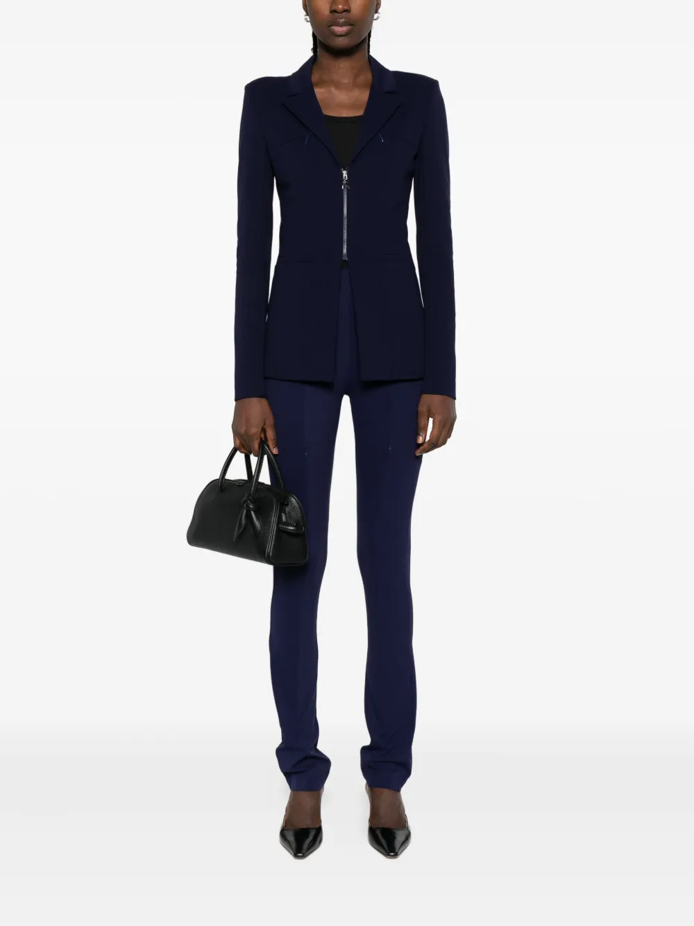 Patrizia Pepe side-slit trousers - Blauw