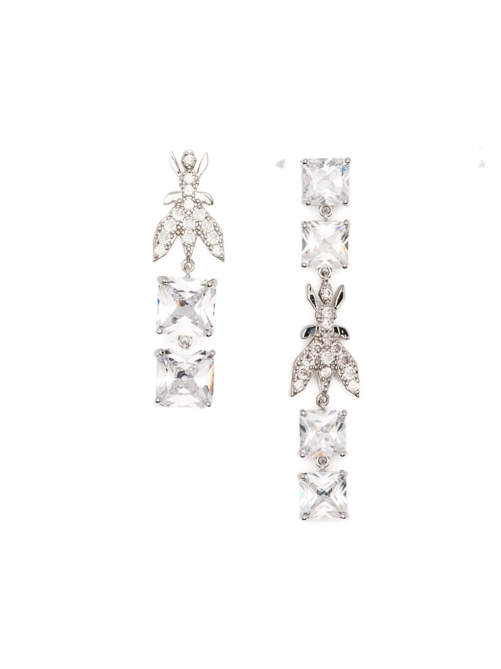 Patrizia Pepe Asymmetrical Pendant Earrings In White