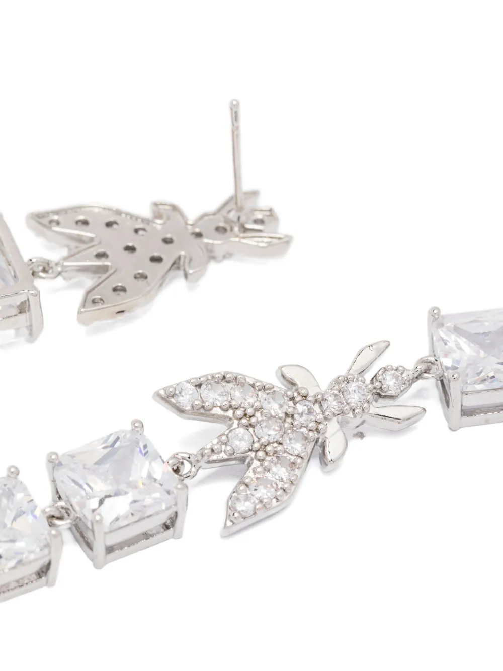 Patrizia Pepe Asymmetrical Pendant Earrings In White