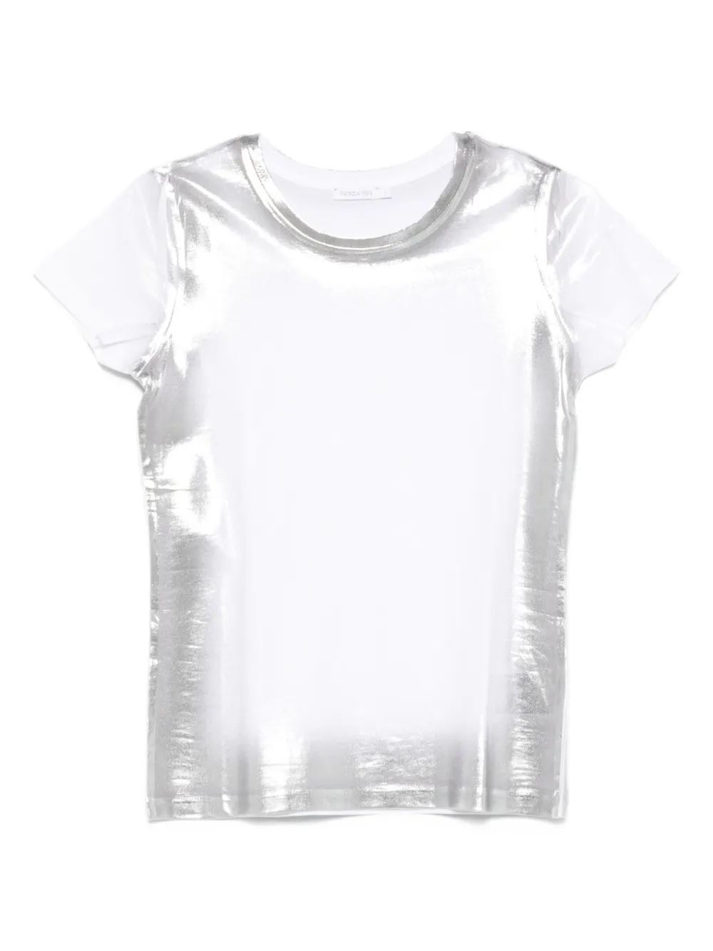 Patrizia Pepe Camiseta metalizada com decote careca | Branco | Image 1