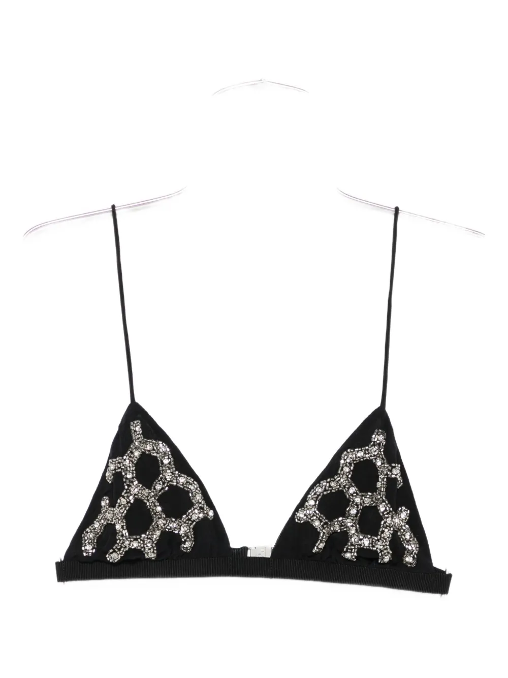 Patrizia Pepe embroidered triangle-cup bra - Nero
