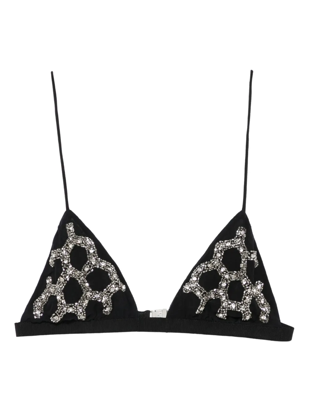 Patrizia Pepe embroidered triangle-cup bra - Nero