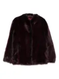 Patrizia Pepe dropped-shoulder faux-fur jacket - Purple