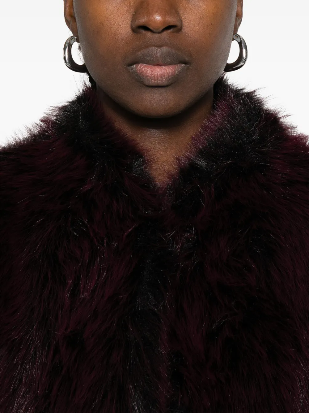 Patrizia Pepe Jack van imitatiebont met verlaagde schouders Paars