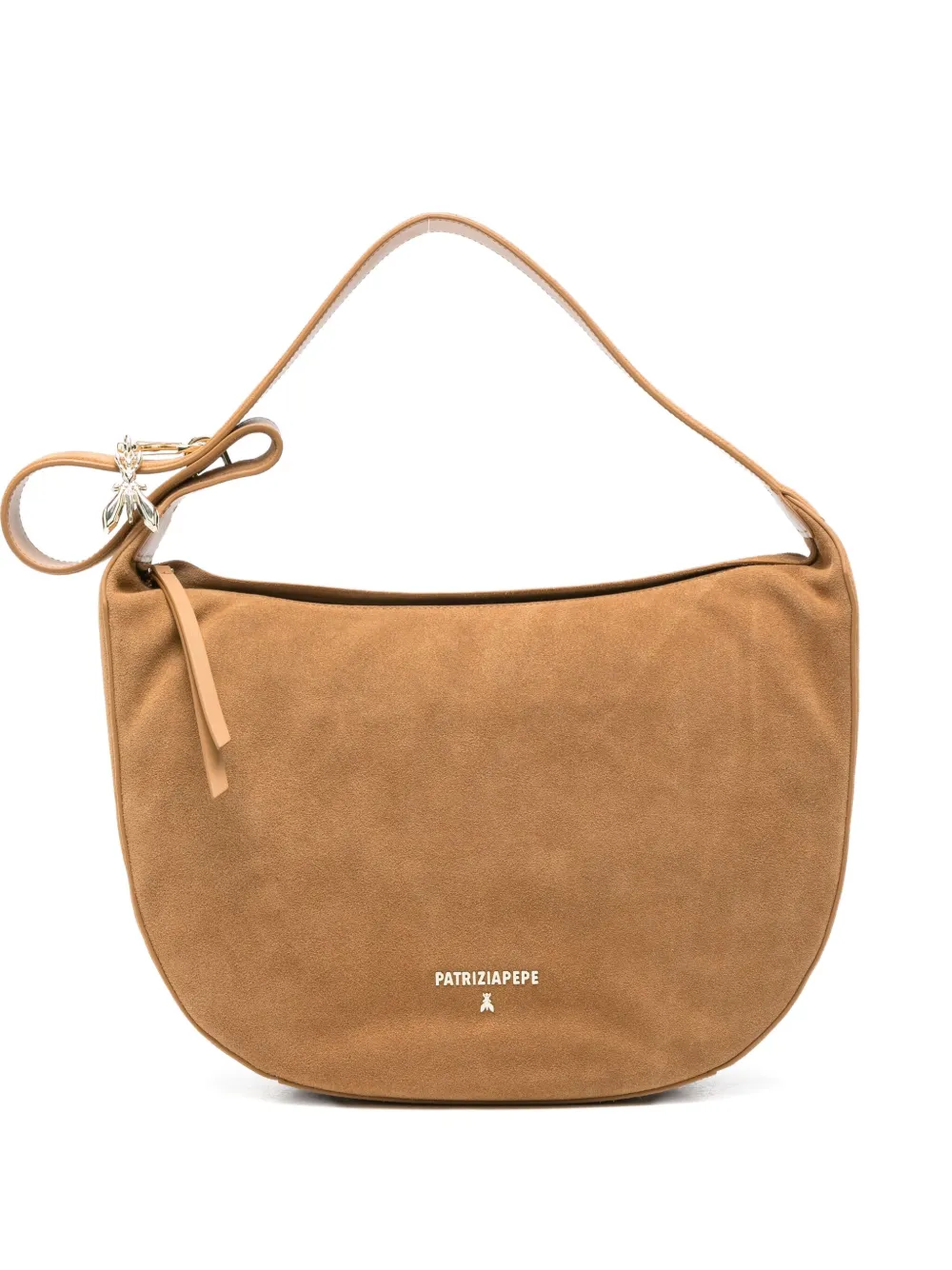 Patrizia Pepe large New Moon suede shoulder bag - Toni neutri