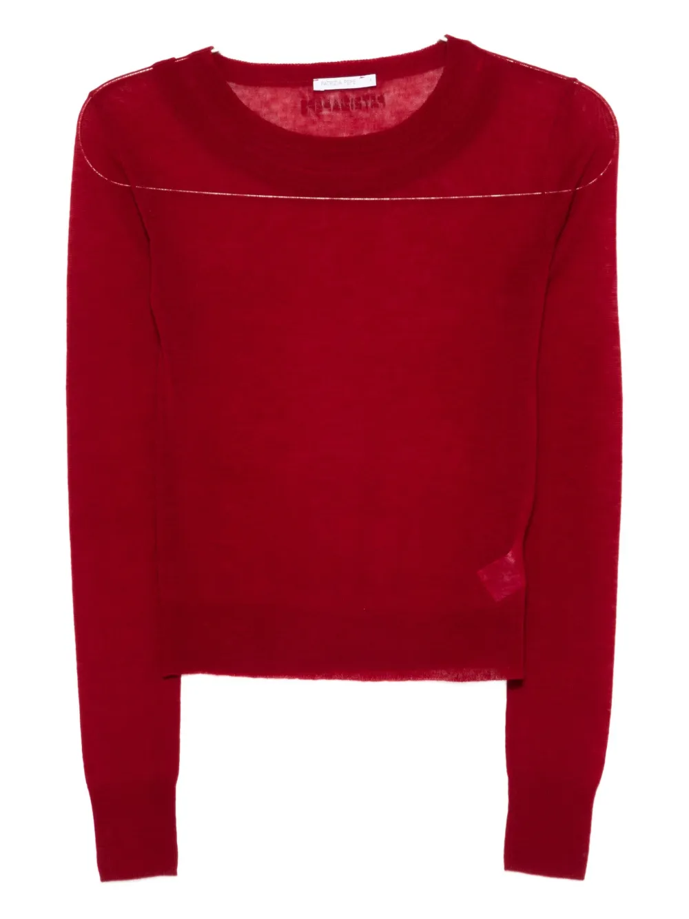 Patrizia Pepe Boat-neck Wool Sweater In Red