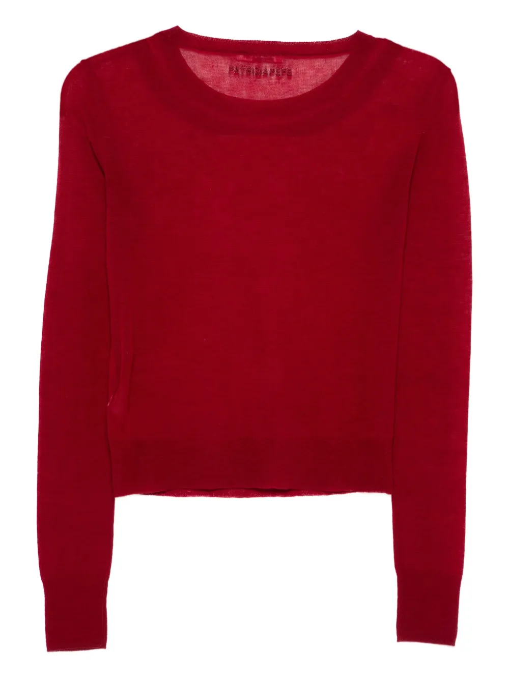 Patrizia Pepe Wollen trui met boothals Rood