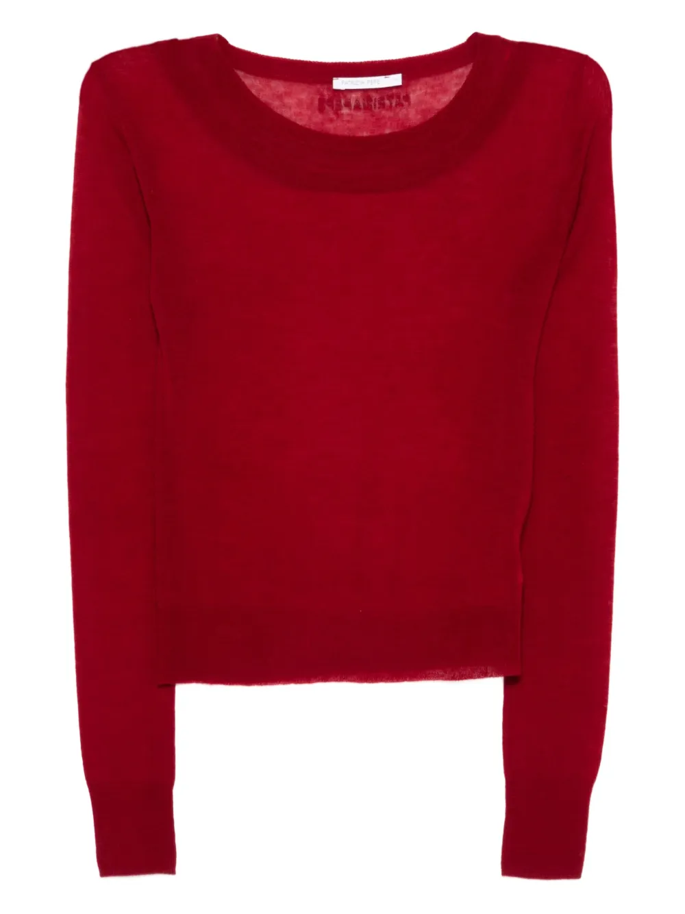 Patrizia Pepe Wollen trui met boothals Rood
