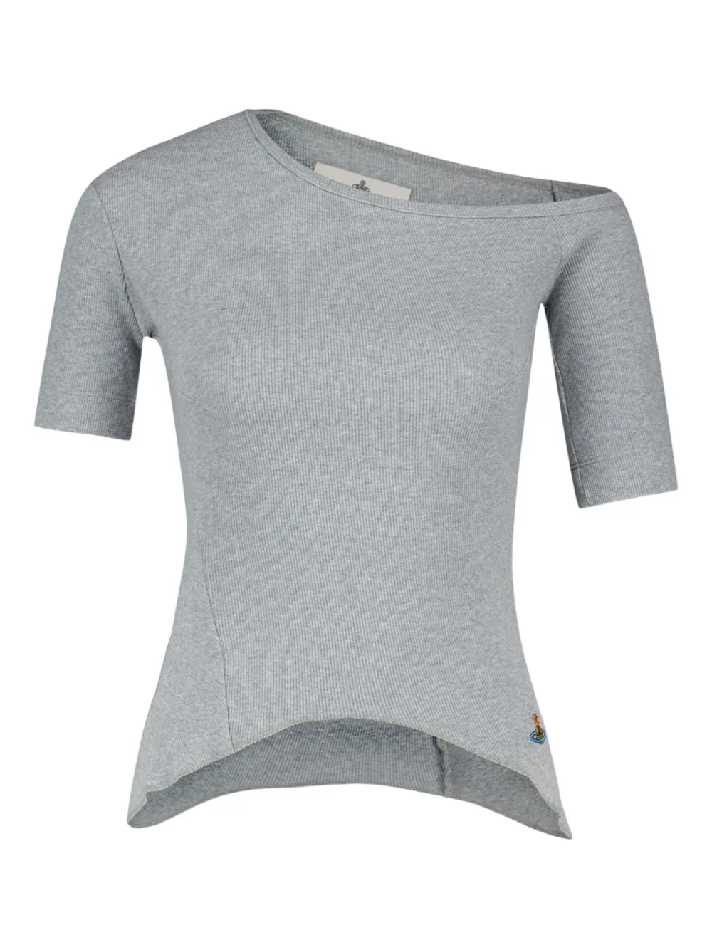 asymmetrical-ribbed T-shirt