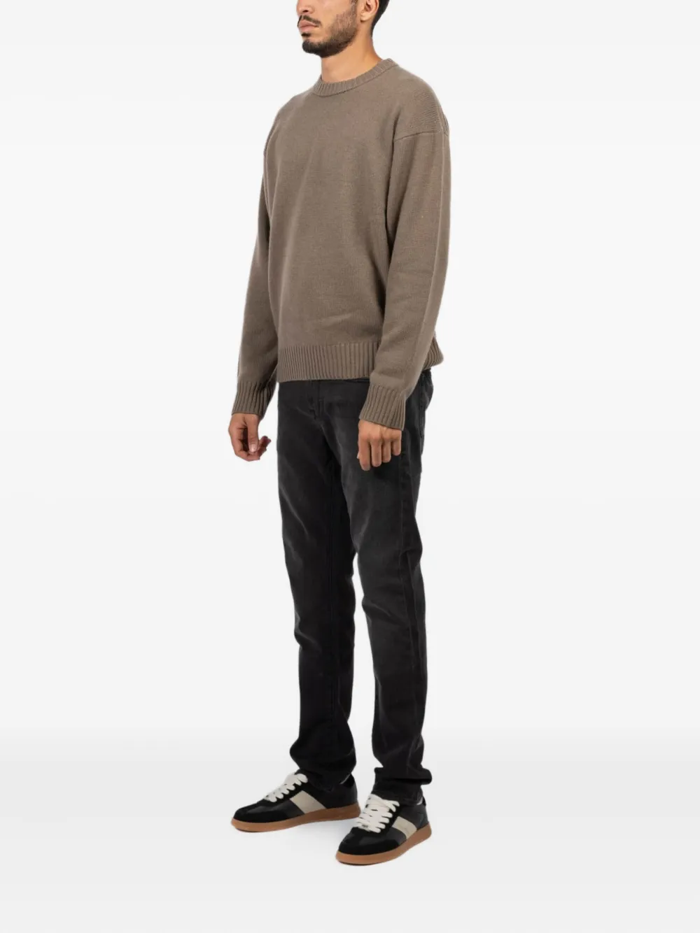 Frame Cashmere Crew Neck Sweater Latte Brown In Brown