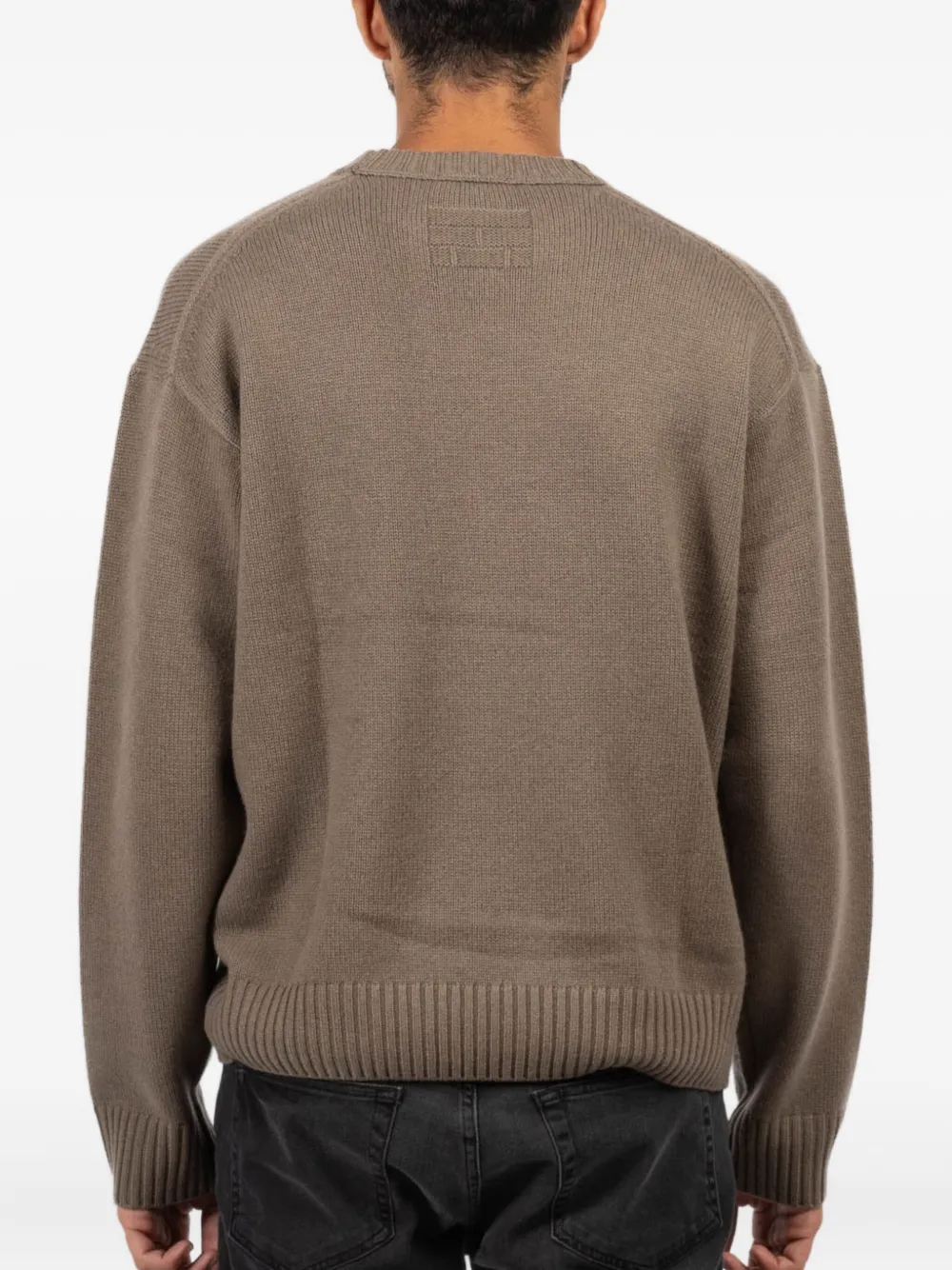 Frame Cashmere Crew Neck Sweater Latte Brown In Brown