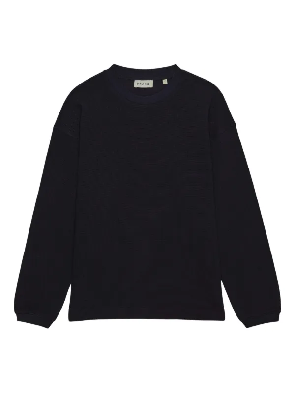 Frame Waffle-knit Sweatshirt in Blue