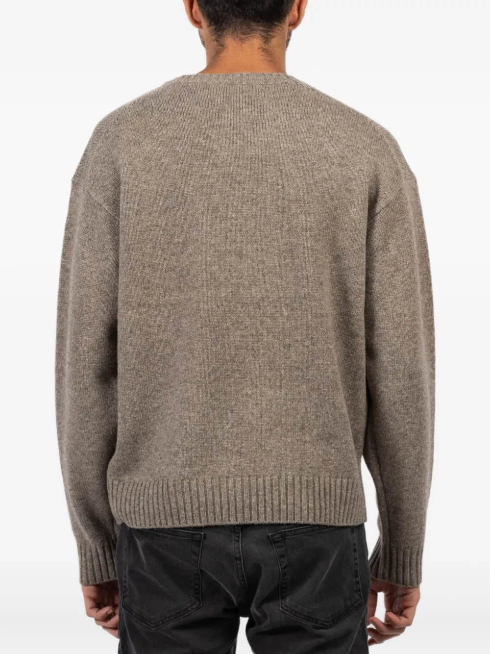 Frame Ribbed Knit Sweater In Brown