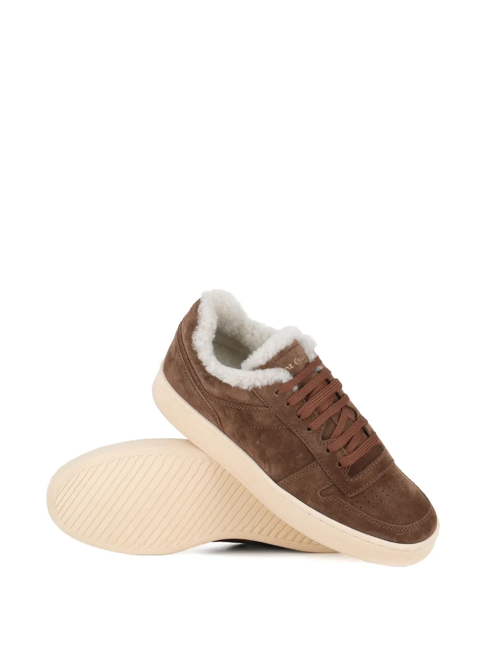 Officine Creative shearling-lining suede sneakers Brown