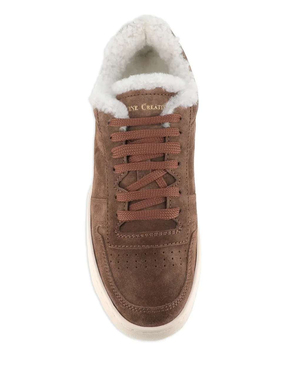 Officine Creative Suède sneakers met lammy afwerking Bruin