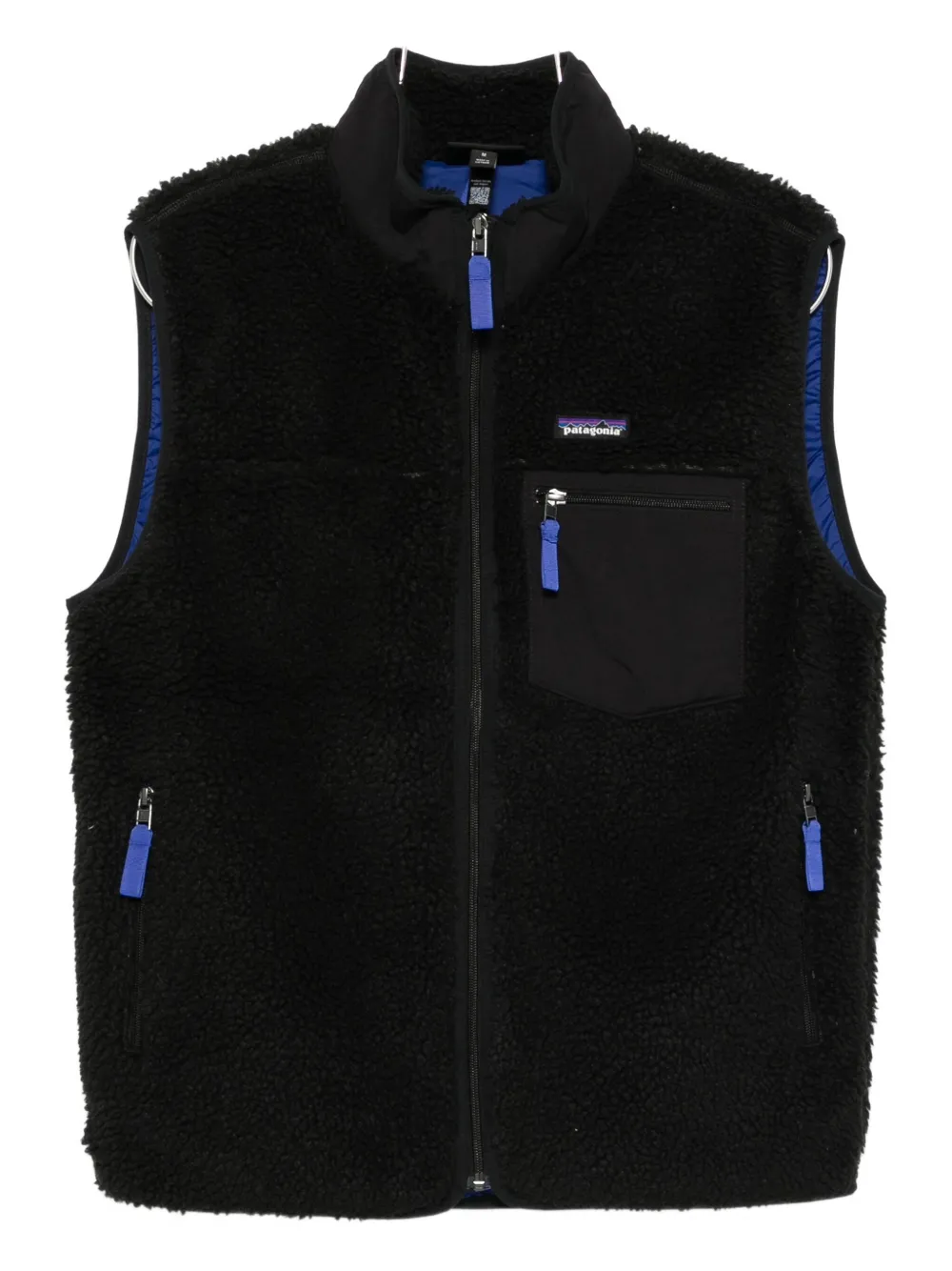 Patagonia Regular Fit Fleece Vest With Zippered Pockets In Black