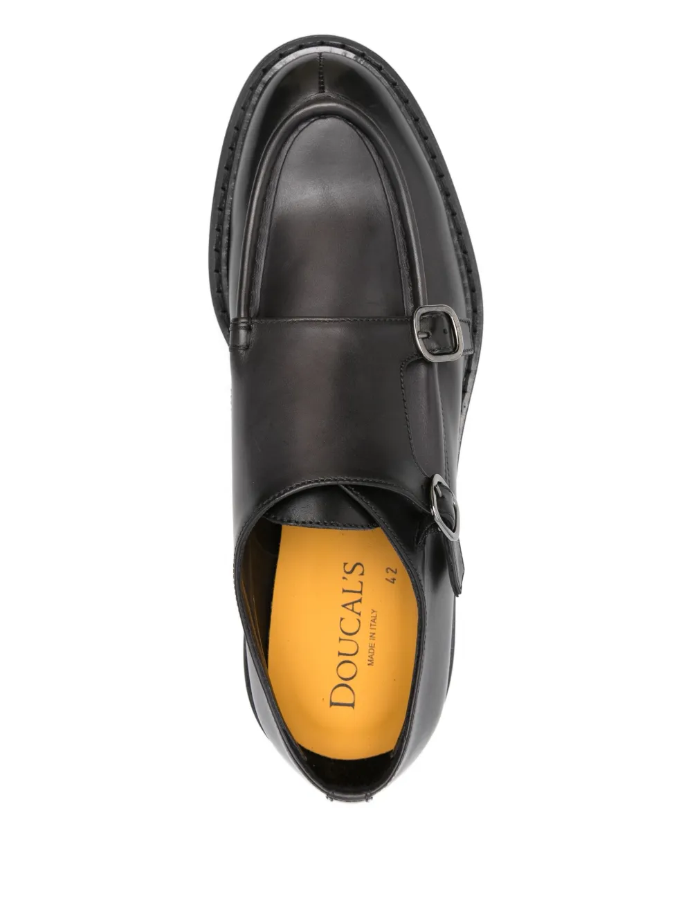 Doucal's double-buckle monk shoes Black