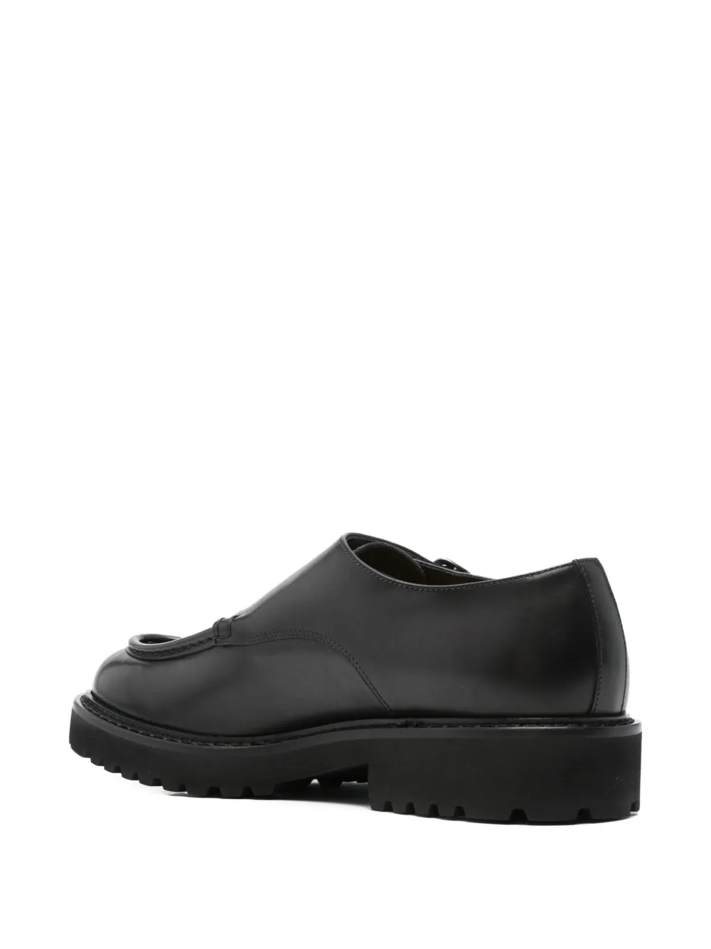 Doucal's double-buckle monk shoes Black