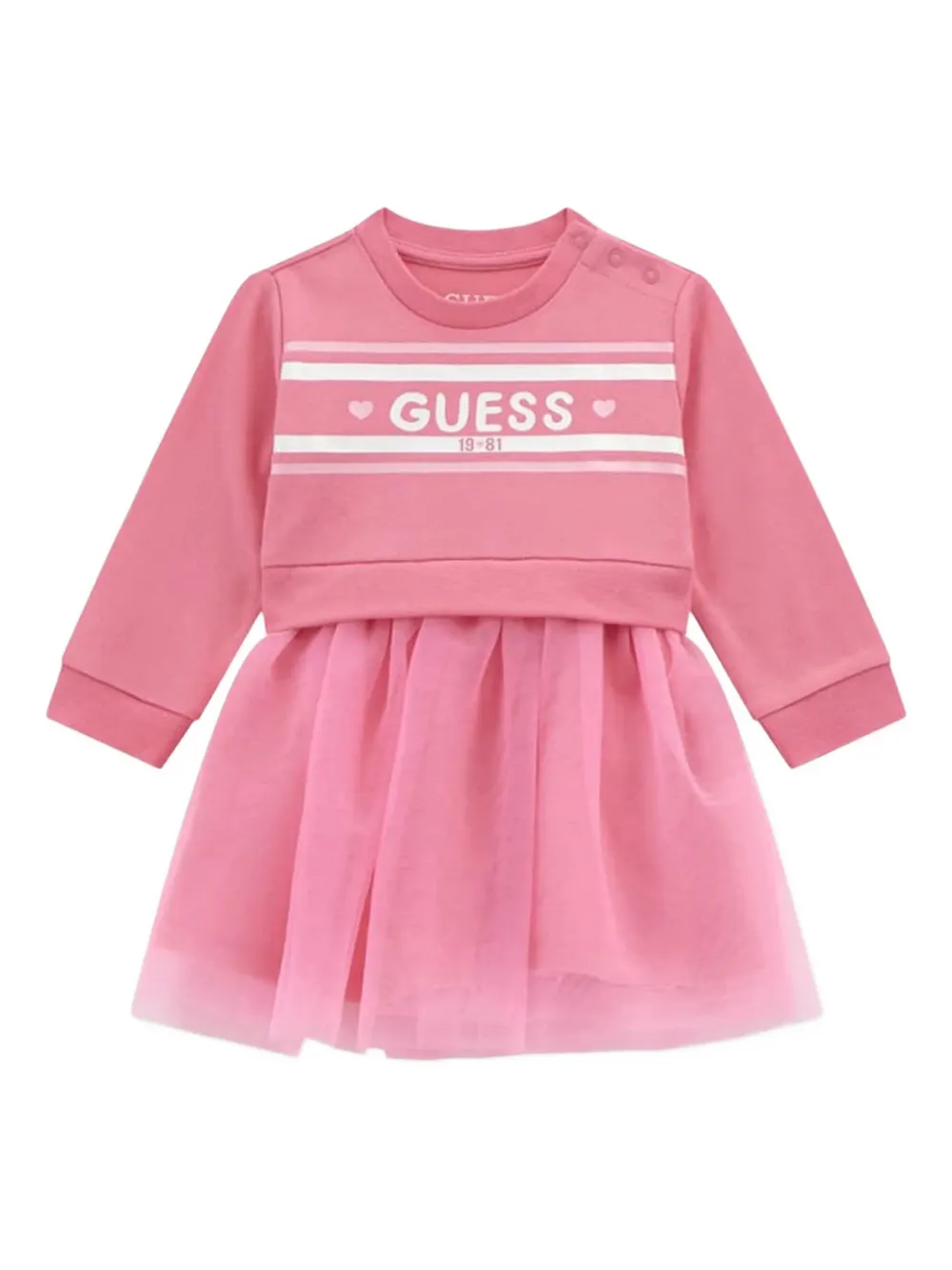 guess kids ruffled tulle dress Roze