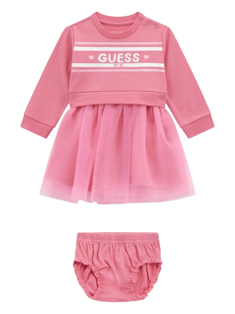 guess kids ruffled tulle dress Roze