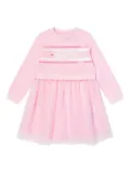 guess kids tulle-overlay sweatshirt dress - Pink