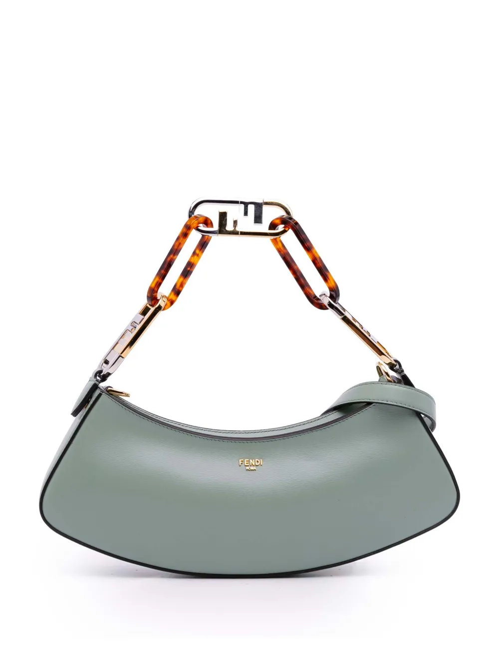 Pre-owned Fendi 2010-2025 Leather O'lock Swing Satchel In Green