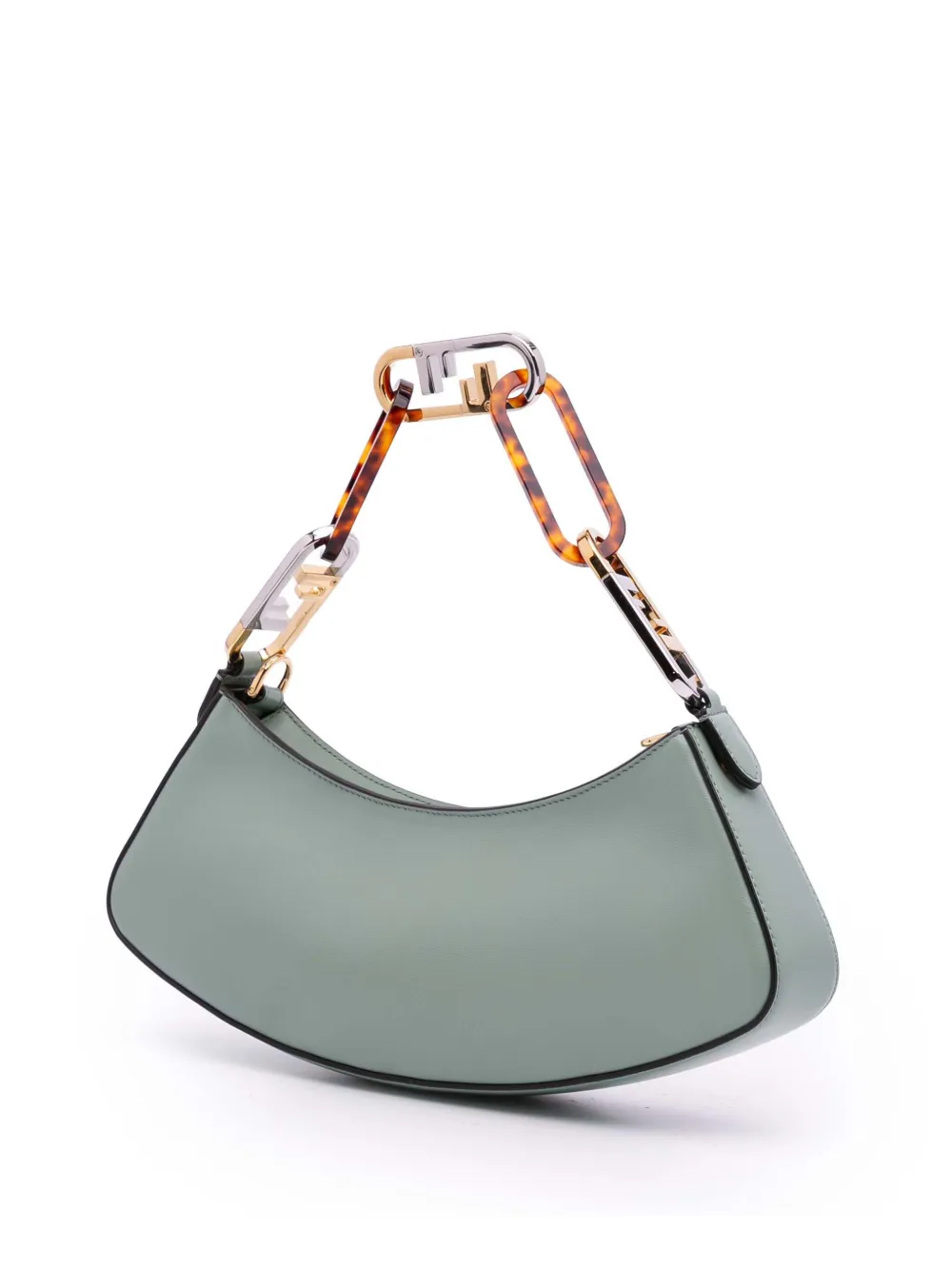 Pre-owned Fendi 2010-2025 Leather O'lock Swing Satchel In Green
