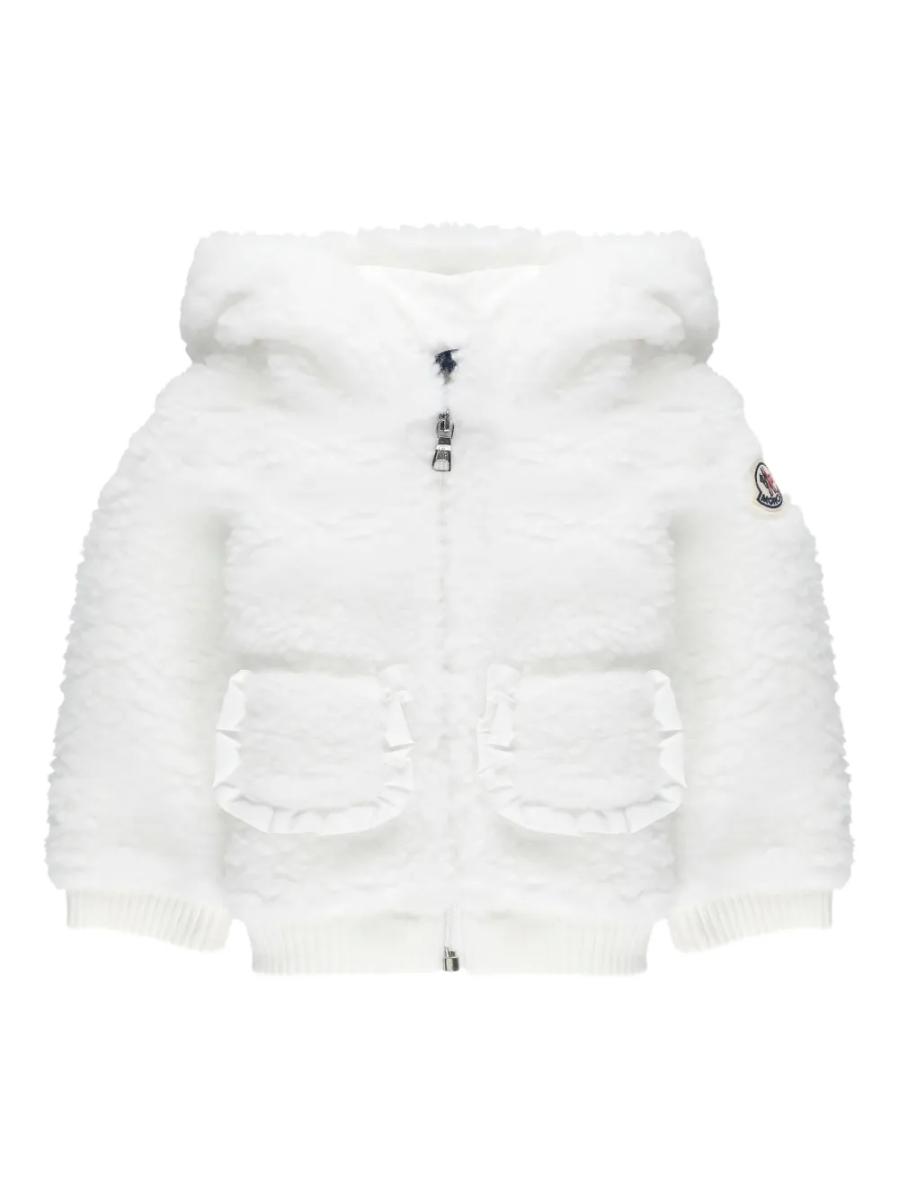 Moncler Enfant ruffled-pocket hoodie Wit
