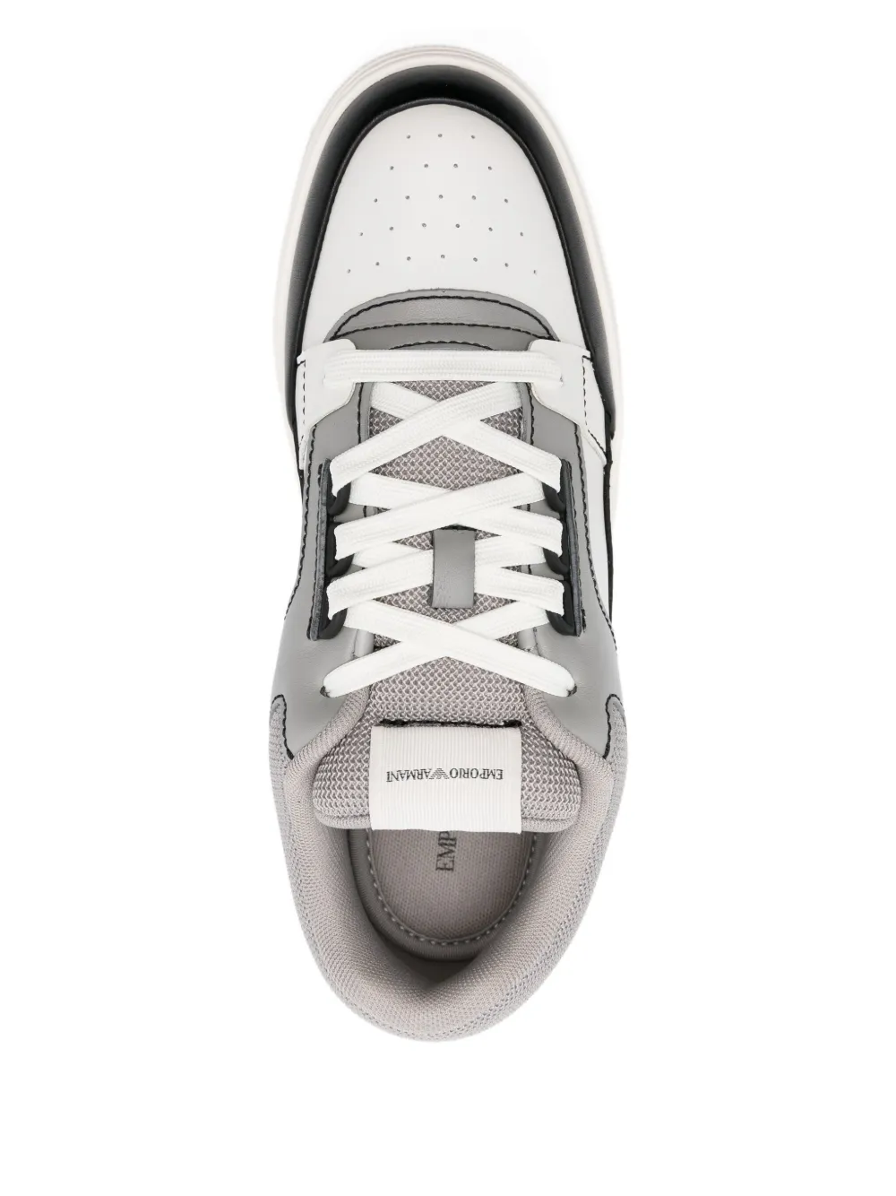 Emporio Armani lace-up leather sneakers White