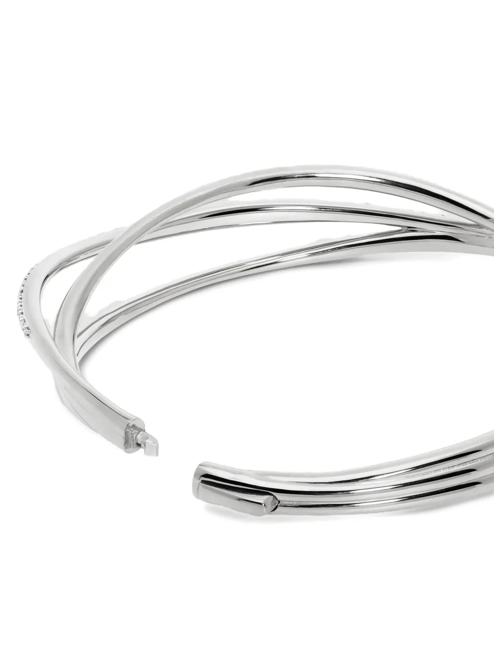 Monica Vinader Diamond Wrap Bangle Bracelet In Silver