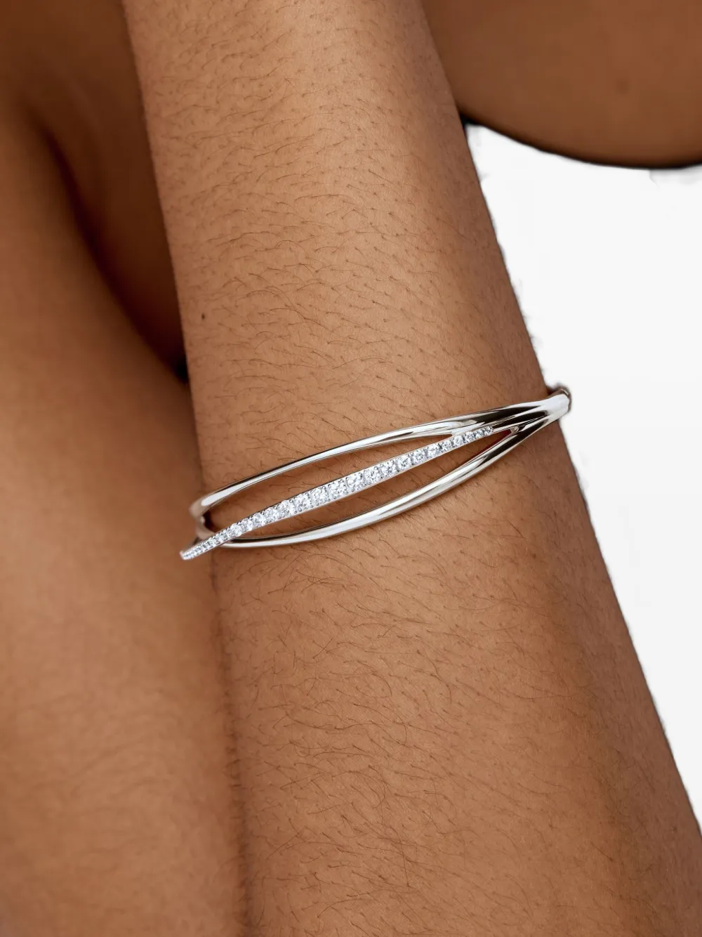 Monica Vinader Wikkelarmband met diamant - Zilver