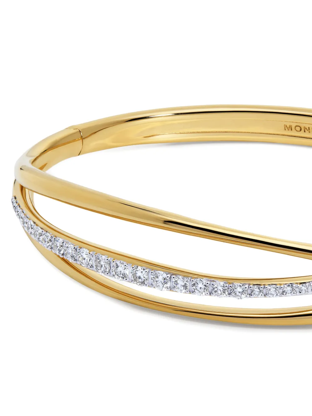 Monica Vinader Nura Diamond Bangle Bracelet In Brown