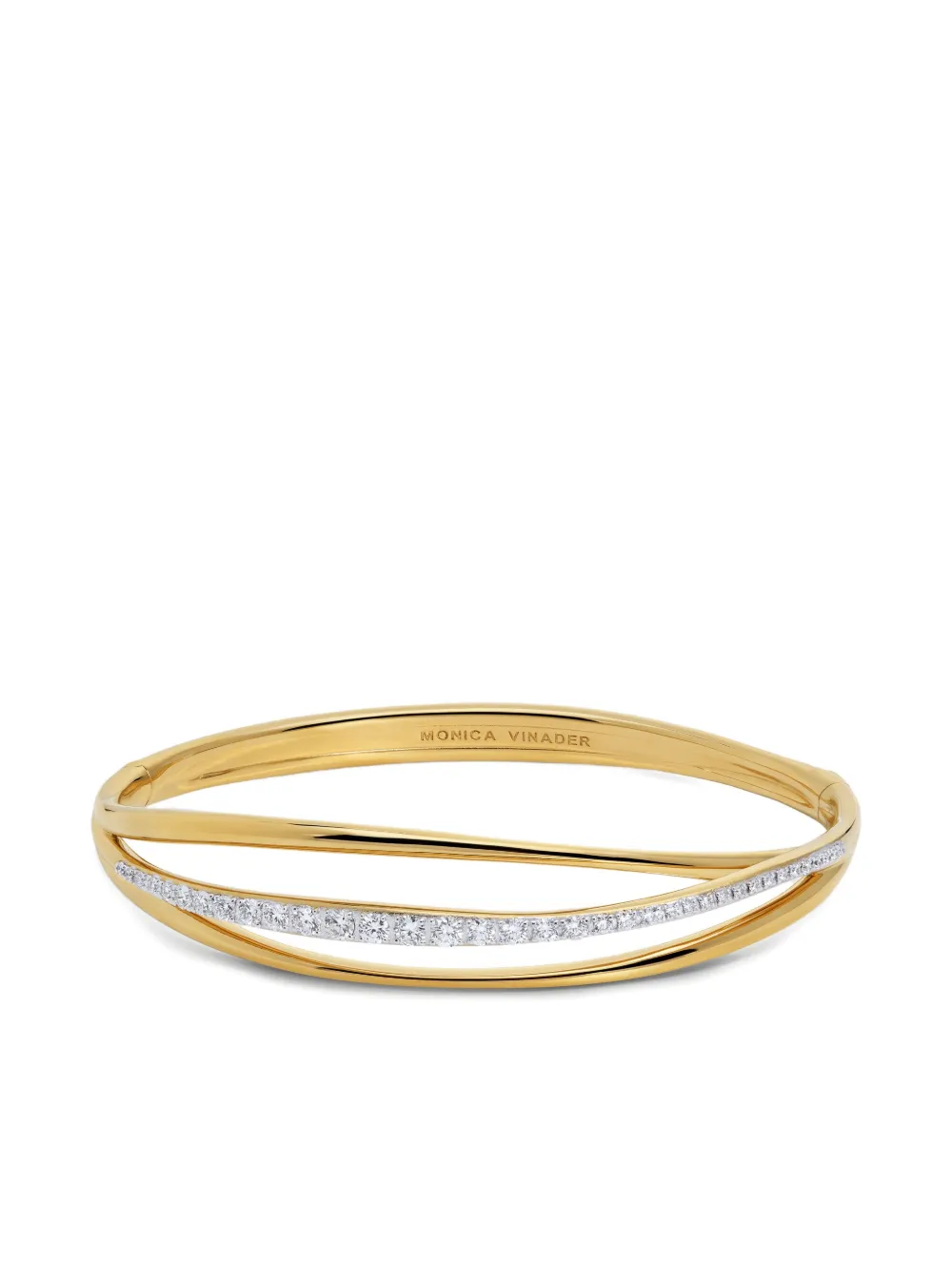 Monica Vinader Nura Diamond Bangle Bracelet In Brown