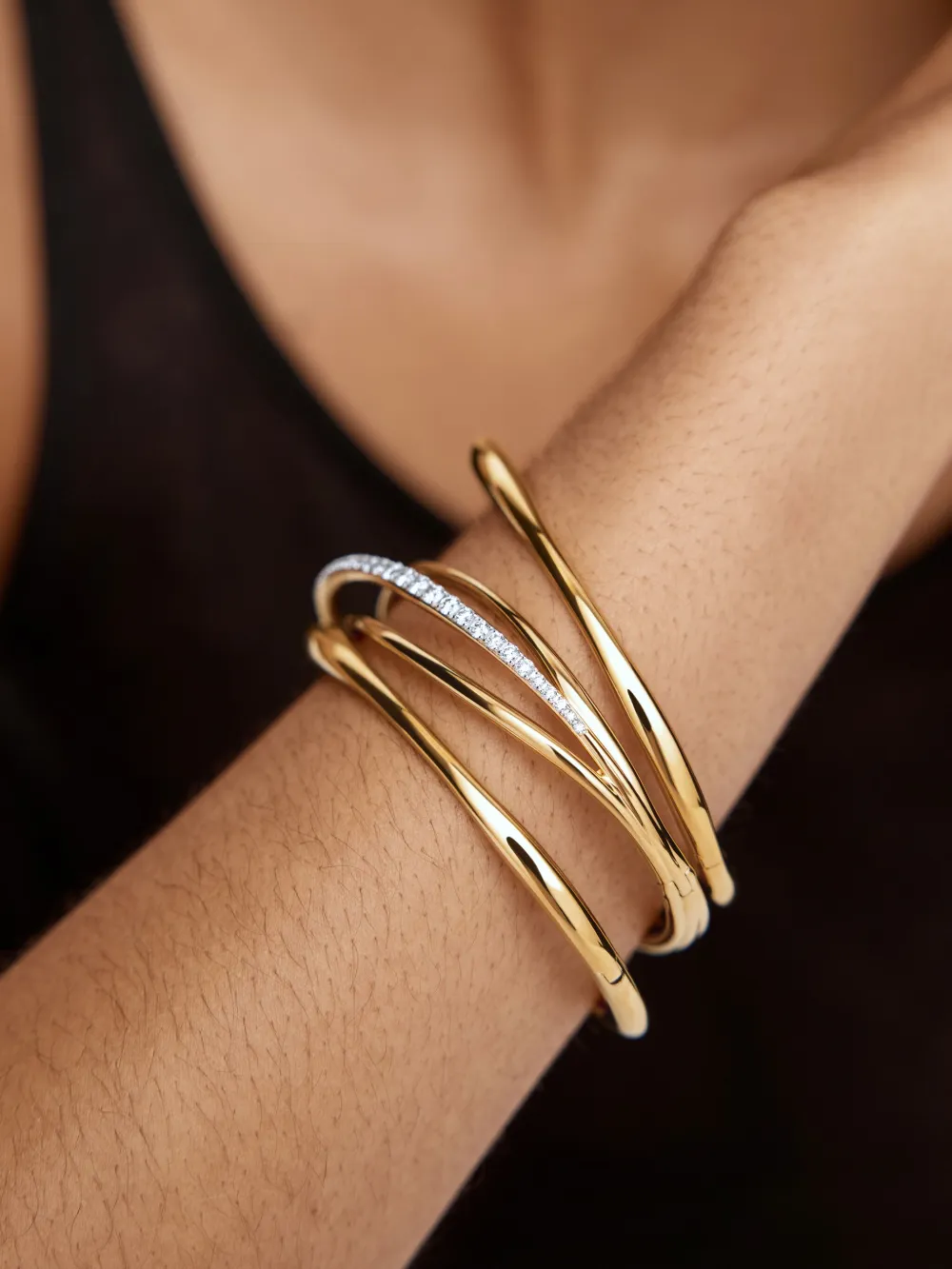 Monica Vinader Nura armband met diamant - Goud
