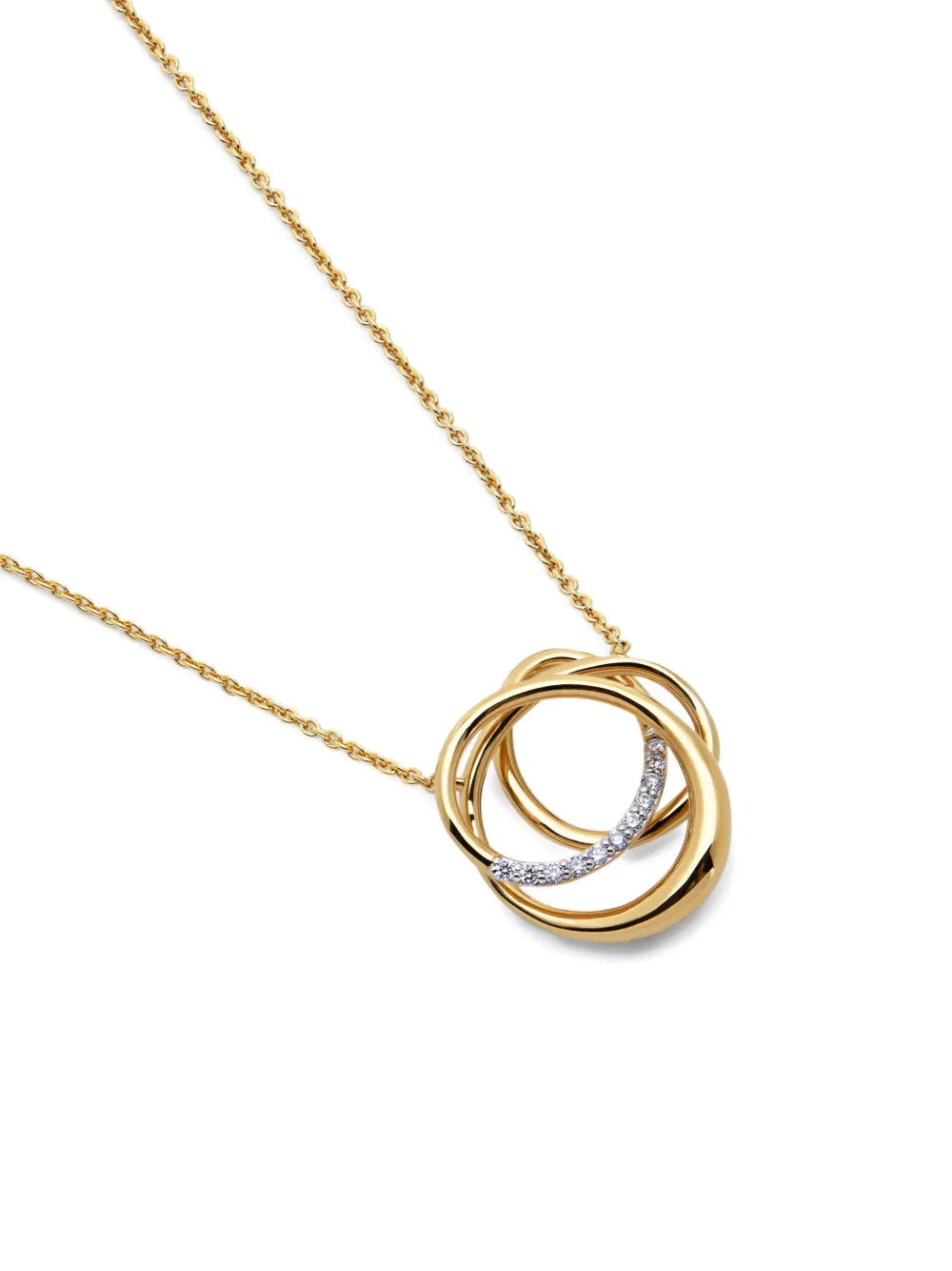  Monica Vinader Interlocking-circles Diamond Necklace - Gold 