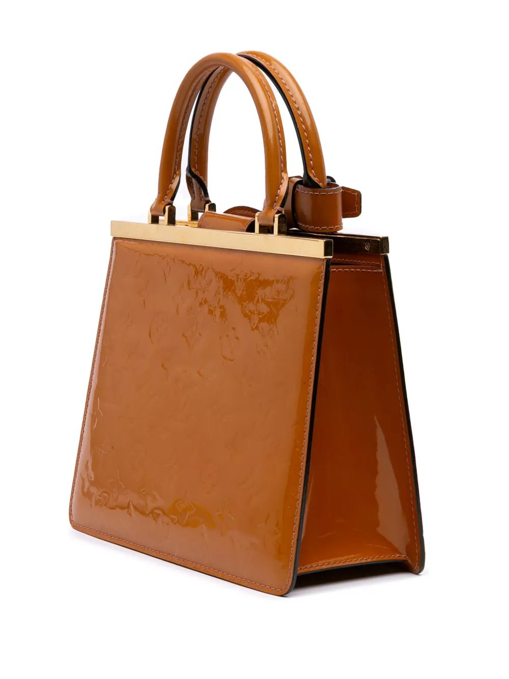 Pre-owned Louis Vuitton 2010-2020 Monogram Vernis Deesse Pm Handbag In Brown