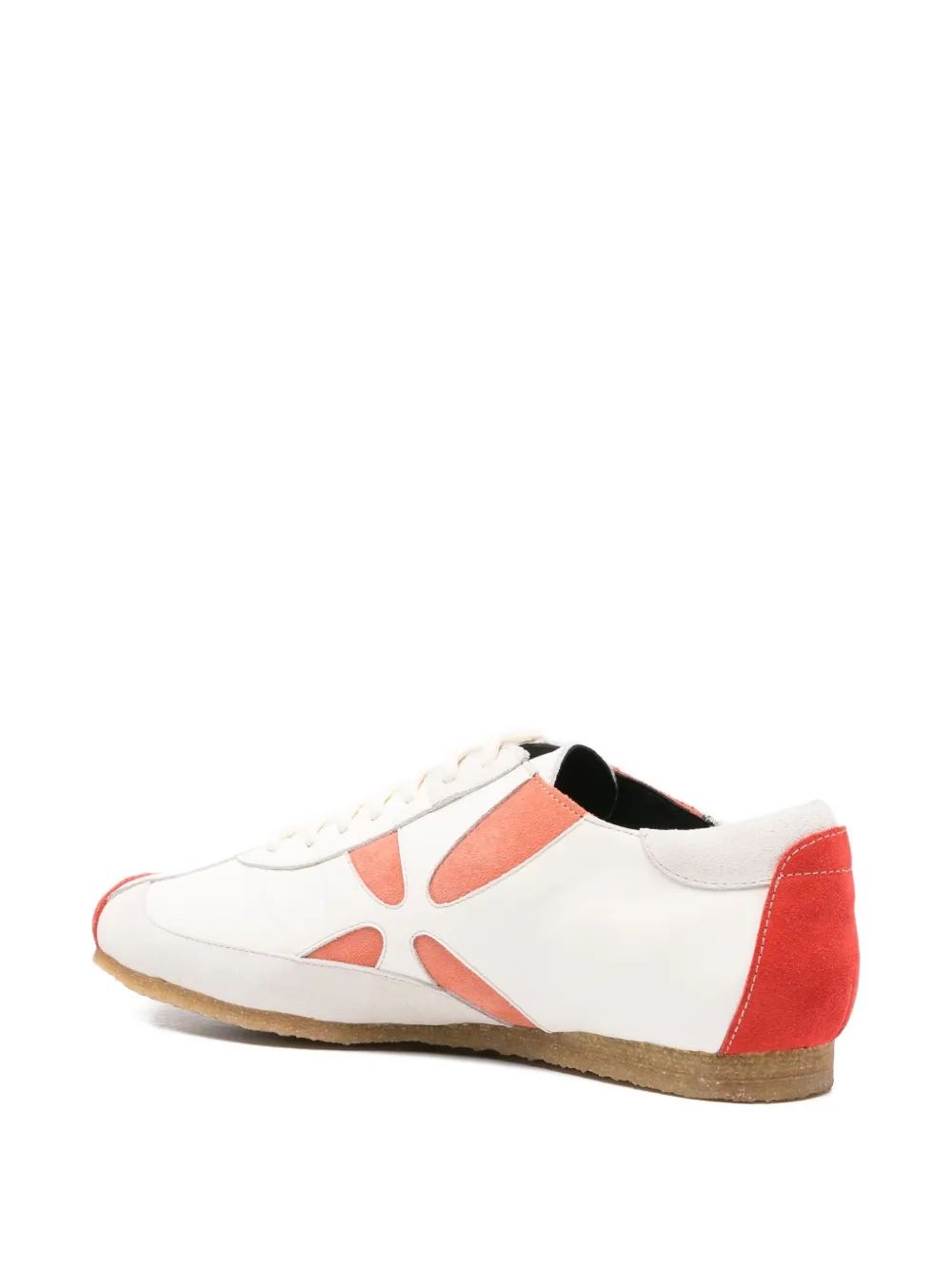 Stefan Cooke Leren sneakers met bloemdetail Beige