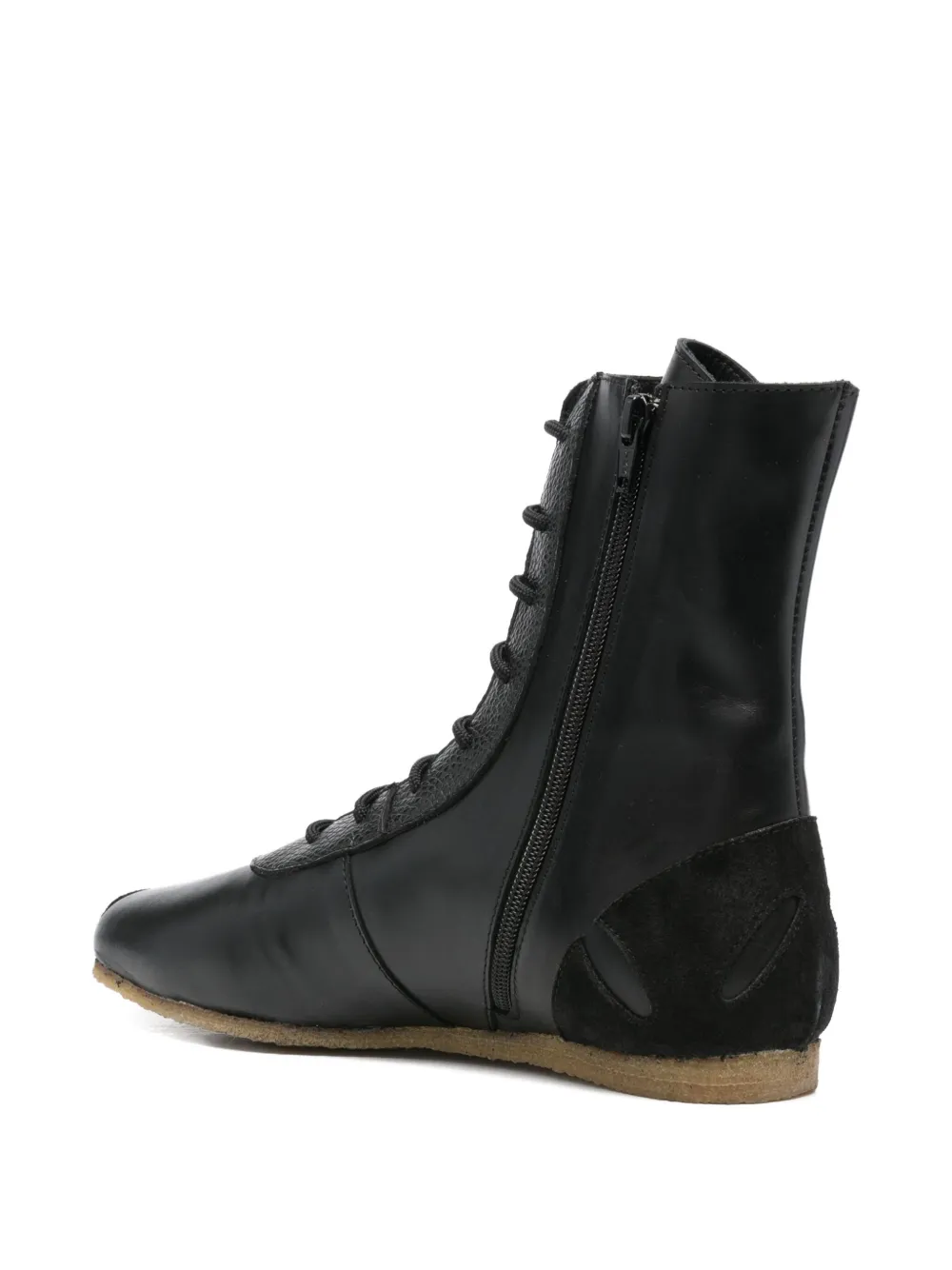 Stefan Cooke lace-up leather sneakers Black