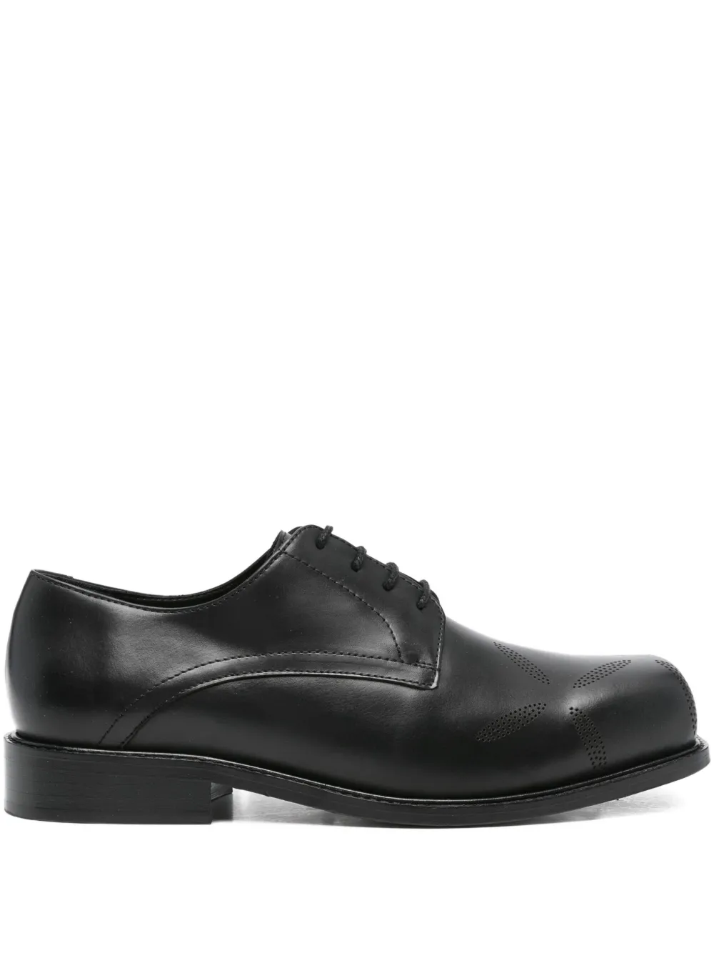 Stefan Cooke slashed square toe derby shoes Black
