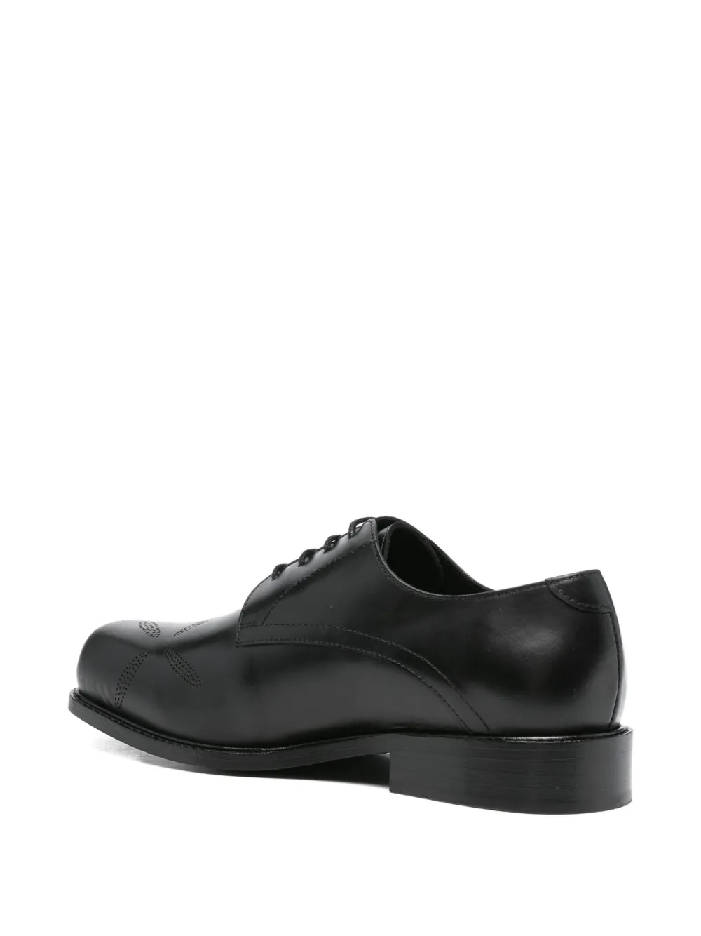 Stefan Cooke slashed square toe derby shoes Black