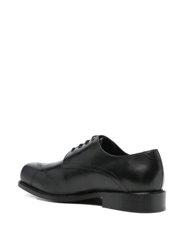 stefan cooke スクエアトゥダービー Stefan Cooke Slashed Square Toe Derby Shoes | Black | FARFETCH