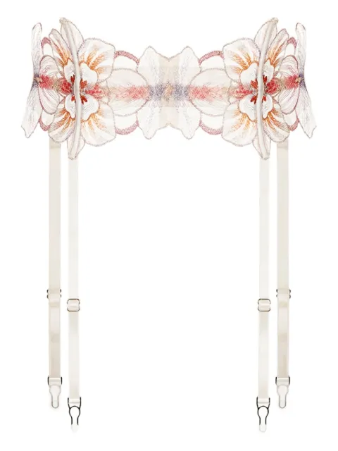 Zhilyova floral-embroidery garter belt