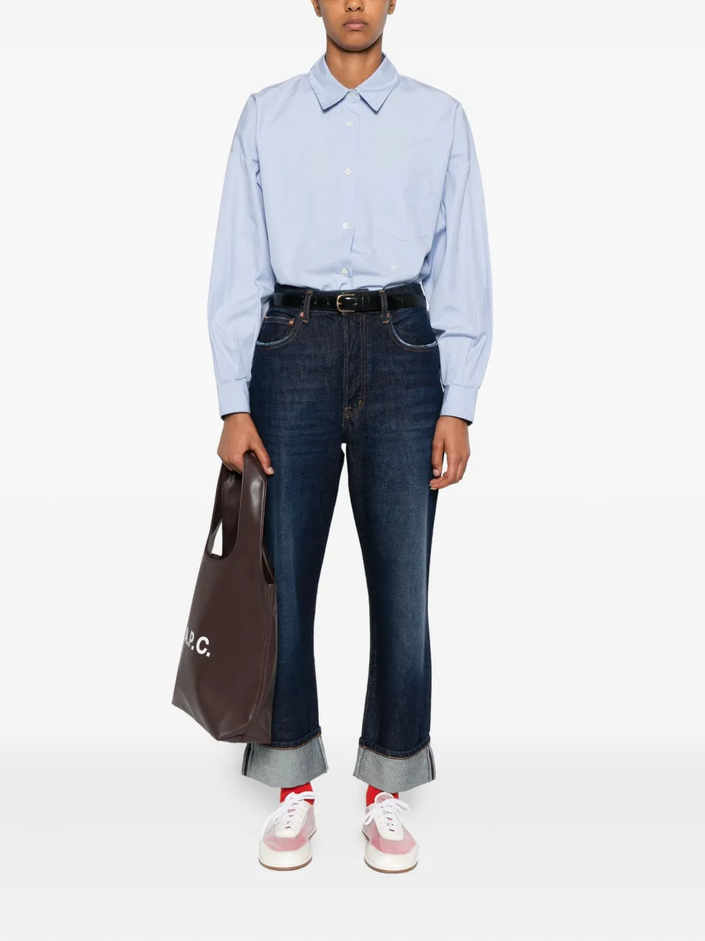 Bellerose Blouse met zak en knoopsluiting - Blauw