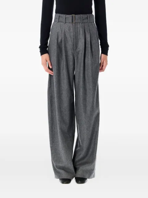 Soeur belted pleated straight trousers