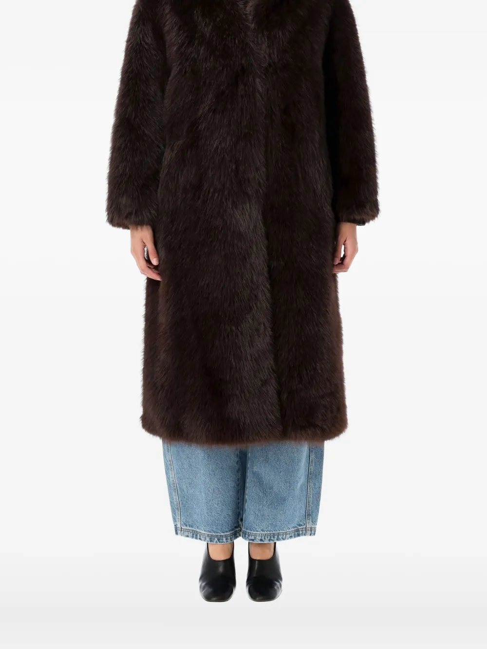 Sword faux-fur coat
