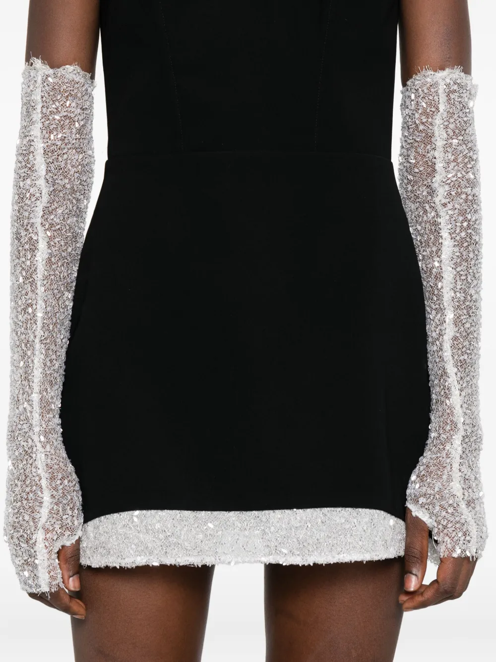 Vestiaire d'un Oiseau Libre Verfraaide off-shoulder midi-jurk Zwart
