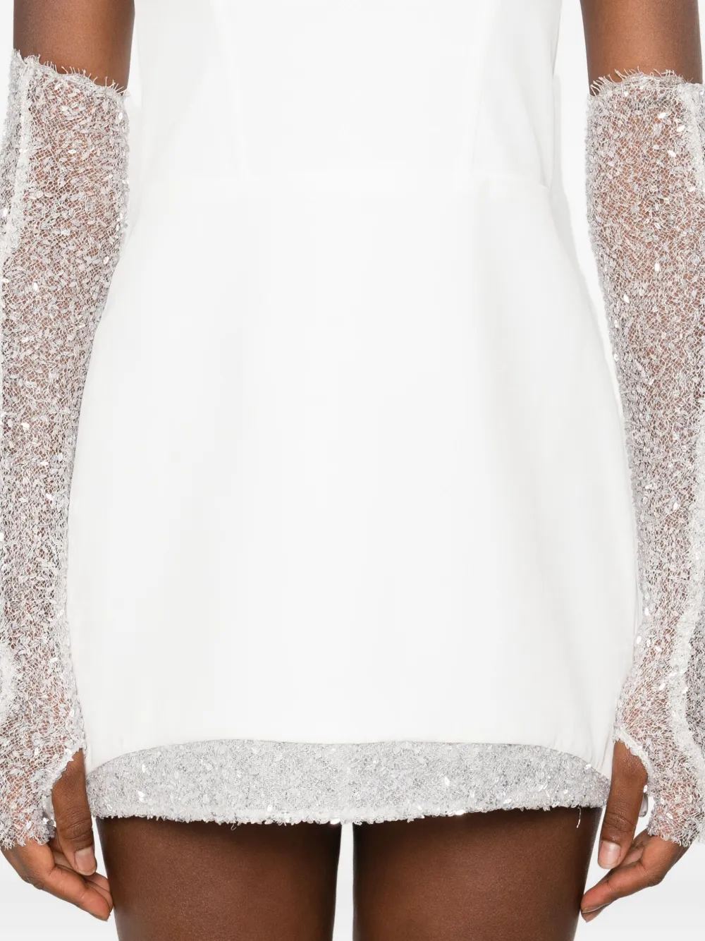 Vestiaire d'un Oiseau Libre Verfraaide off-shoulder jurk Wit