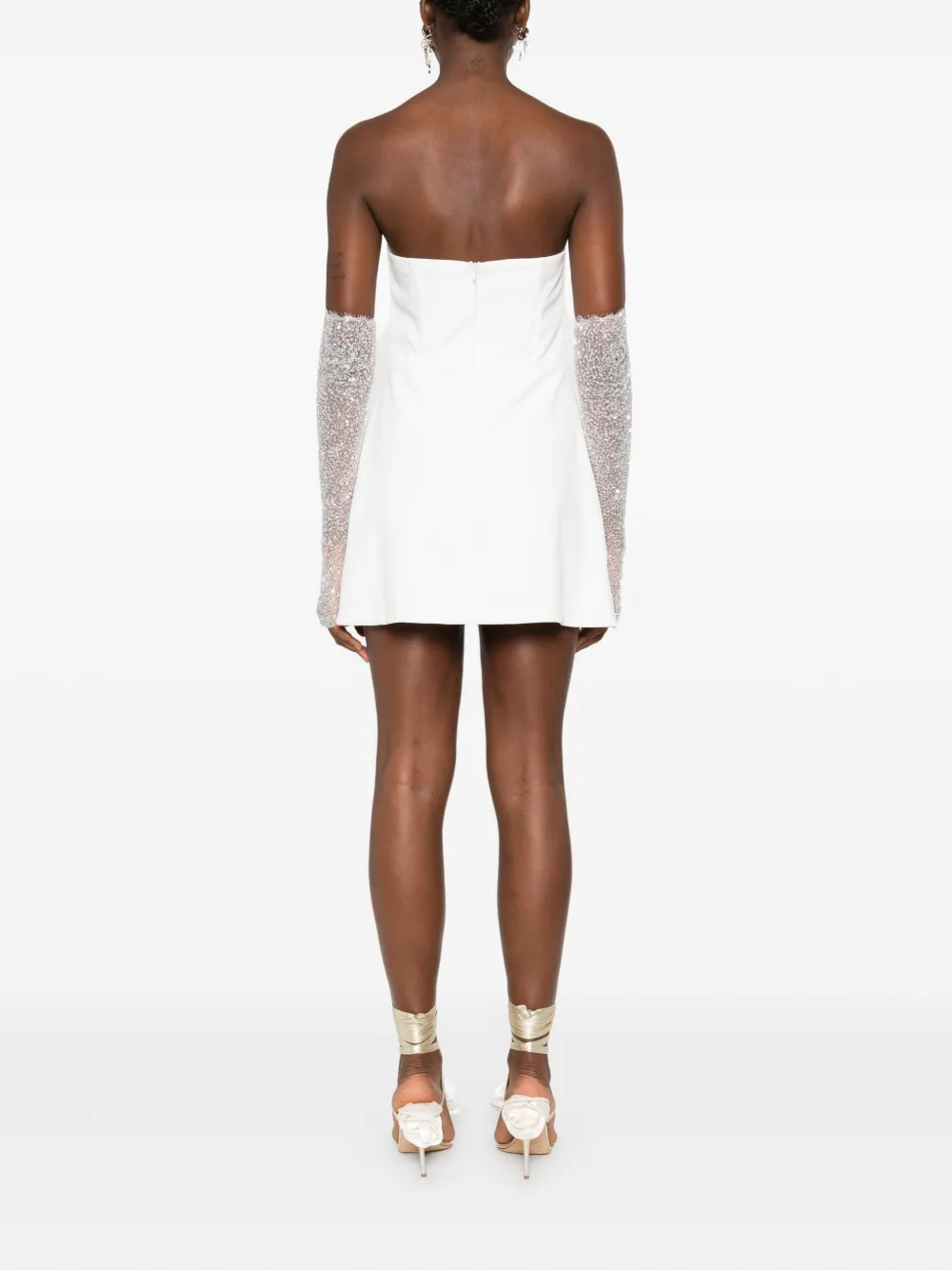 Vestiaire d'un Oiseau Libre Verfraaide off-shoulder jurk Wit