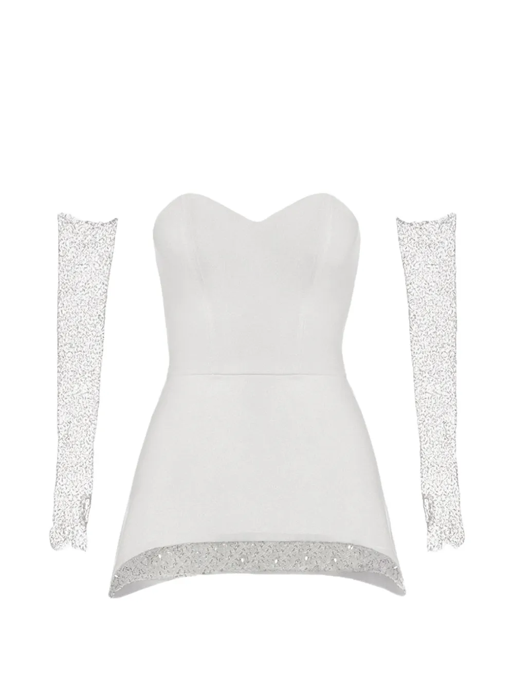 Vestiaire d'un Oiseau Libre embellished off-the-shoulder dress - Bianco