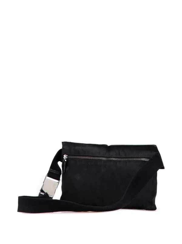 GUCCI GGキャンバス ダブル ポケット ベルトバッグ キャンバスボディ Gucci Pre-Owned 2000-2015 GGキャンバス ダブル ポケット